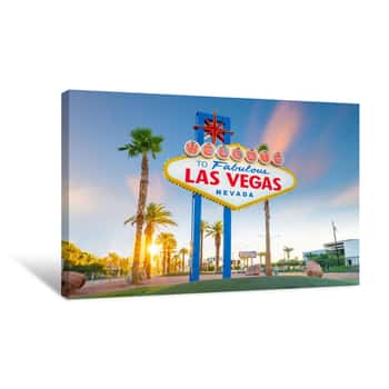 Image of The Welcome To Fabulous Las Vegas Sign In Las Vegas, Nevada USA Canvas Print