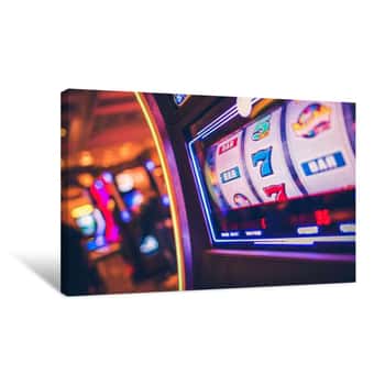 Image of Slot Machine Rolling Drums Canvas Print