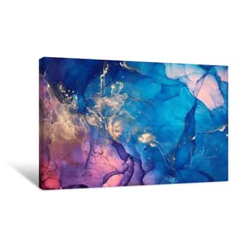 Image of Alcohol Ink Colors Translucent  Abstract Multicolored Marble Texture Background  Design Wrapping Paper, Wallpaper  Mixing Acrylic Paints  Modern Fluid Art  Alcohol Ink Pattern -  Canvas Print