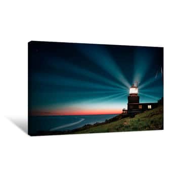 Image of Kullaberg Lighthouse At Night In Sweden Canvas Print