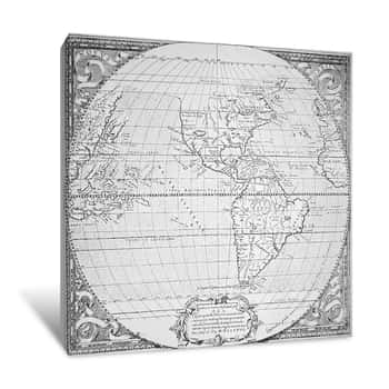 Image of Map of the New World Canvas Print