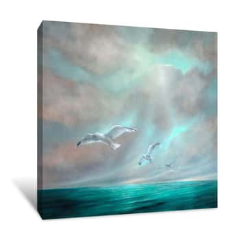 Image of To Be Free - Turquoise Canvas Print