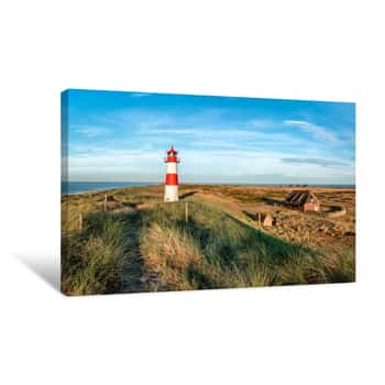 Image of Lighthouse List Ost On The Island Of Sylt, Schleswig-Holstein, Germany Canvas Print