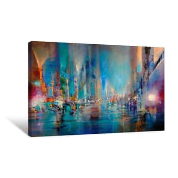 Image of Vibrant Life on the River 1 Canvas Print