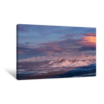 Image of Kamchatka, Lenticular Clouds Over Volcanoes Canvas Print
