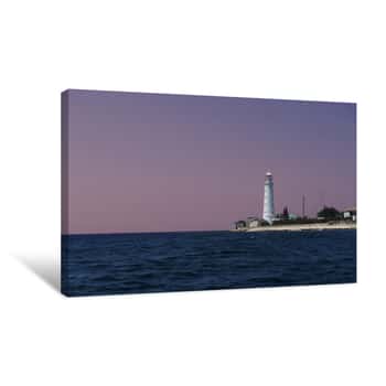 Image of Lighthouse In The Sea Canvas Print