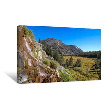 Image of A Waterfall With Nevada\'s Mt  Rose In The Background Canvas Print