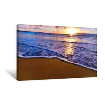Image of Beautiful Sunset On The Australian Beach Canvas Print