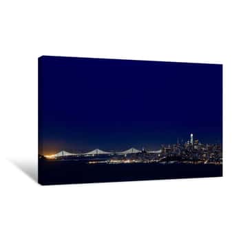 Image of San Francisco Skyline at Night Canvas Print