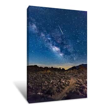 Image of Shooting Star With Milky Way Canvas Print