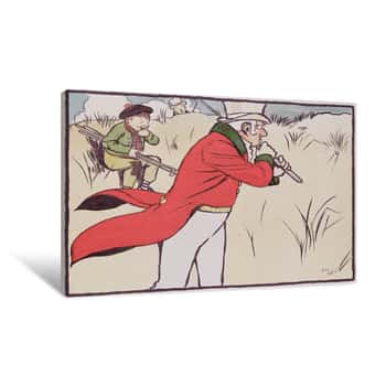 Image of Angry Golfer Driving His Ball Into the Scrub Canvas Print