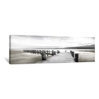 Image of Misty Morning Dock Canvas Print