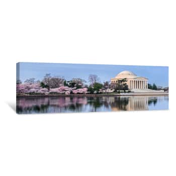 Image of Jefferson Memorial In Spring   Canvas Print