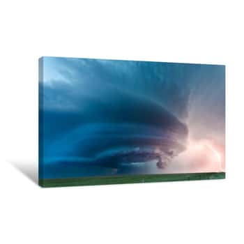 Image of Texas Supercell And Lightning, May 2012 Canvas Print