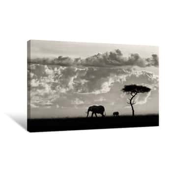 Image of Silhouettes of Mara Canvas Print