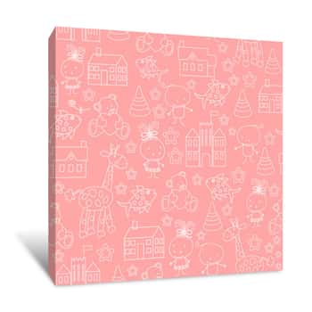 Image of Pink Baby Chalk Wallaper Canvas Print