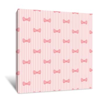 Image of Pink Bow Ties Wallpaper Canvas Print