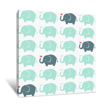 Image of Baby Blue Elephant Wallpaper Canvas Print
