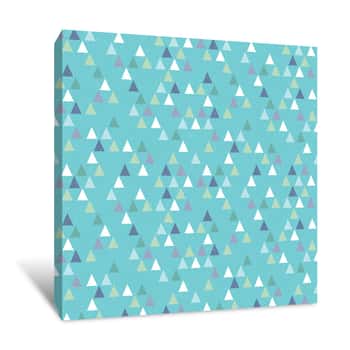 Image of Blue Geometric Wallpaper Canvas Print