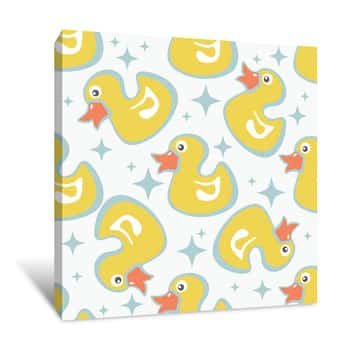 Image of Rubber Duck Wallpaper Canvas Print