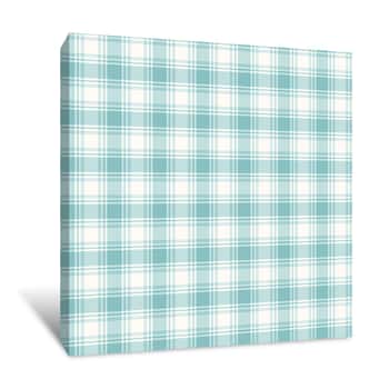 Image of Blue Checkered Wallpaper Canvas Print