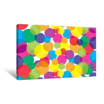 Image of Rainbow Polka Dots Wallpaper Canvas Print