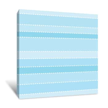 Image of Blue Block Striping Wallpaper Canvas Print