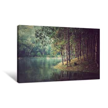 Image of Misty Riverbank Canvas Print