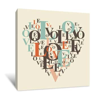 Image of Heart Love Letters Canvas Print