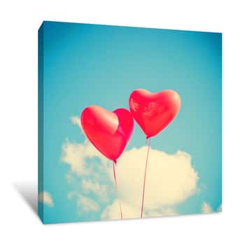 Image of Heart Balloons Canvas Print