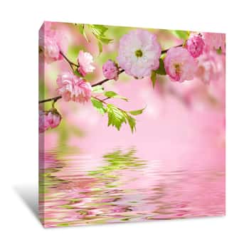 Image of Pink Flower Stream Canvas Print