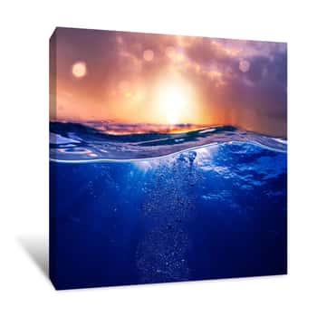 Image of Water Sunset View Canvas Print