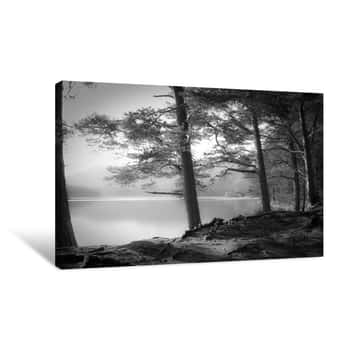 Image of Black And White Lake Canvas Print