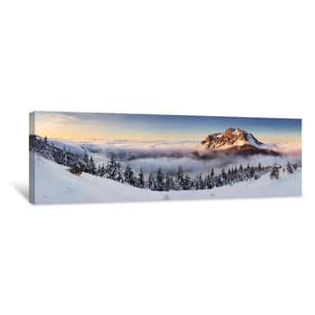 Image of Golden  Mountain Peak Canvas Print
