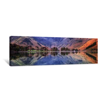 Image of Lake Underneath Mountain Canvas Print