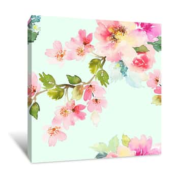 Image of Colorful Painted Flowers Canvas Print