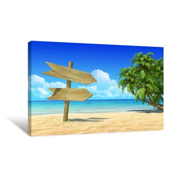 Image of Beach Sign Canvas Print