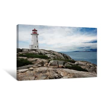 Image of Lighthouse on the Rocks Canvas Print
