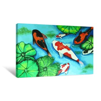 Image of Koi Fish Swimming Canvas Print