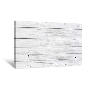 Image of White Wooden Shiplap Wallpaper Canvas Print