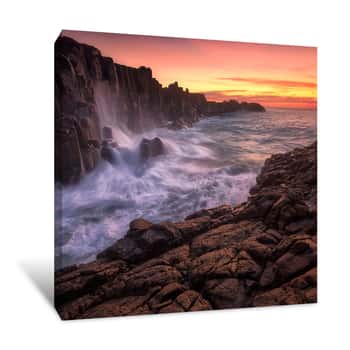 Image of Rock Wall by the Sea Canvas Print