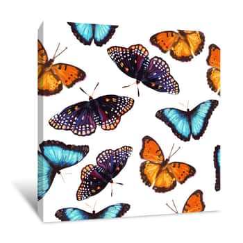 Image of Colorful Painted Butterflies Canvas Print