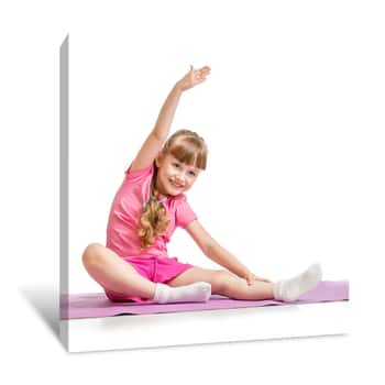 Image of Little Girl Exercising Canvas Print