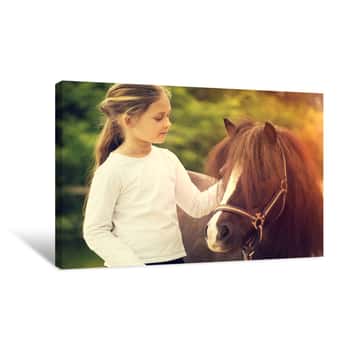 Image of Child and Pony Canvas Print