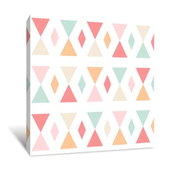 Image of Geometric Pastel Triangles Wallpaper Canvas Print