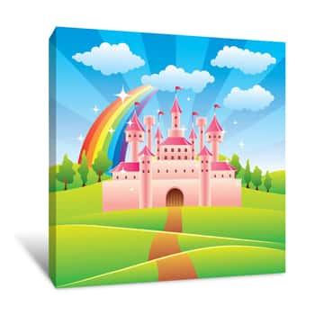 Image of Cartoon Fairy Tale Castle Canvas Print