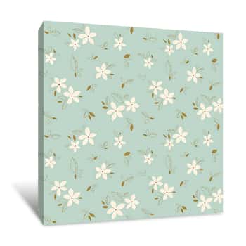 Image of Tiny Flowers Wallpaper Canvas Print