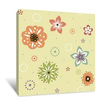 Image of Assorted Flowers Wallpaper Canvas Print