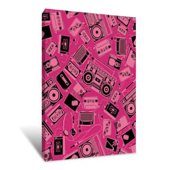 Image of Boombox Repeat Wallpaper Canvas Print