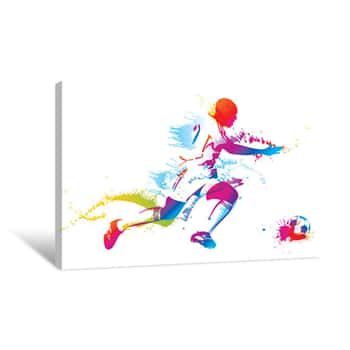 Image of Painted Soccer Player Canvas Print